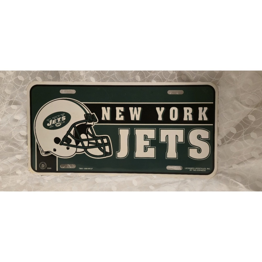 Vintage 1999 New York Jets NFL Plastic License Plate